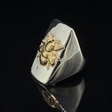 Load image into Gallery viewer, Gold Bumble Bee & Diamond Flight Ring
