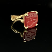 Load image into Gallery viewer, Carnelian Serpent Cocktail Ring with Diamonds