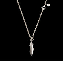 Load image into Gallery viewer, Northwest Fish Necklace 21" with Moonstone and Diamonds

