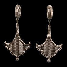 Load image into Gallery viewer, Oxidized Silver "Beaded" Earrings with Diamonds
