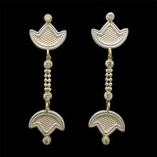 Load image into Gallery viewer, Elegant "Beaded" Floral Earrings with Diamonds
