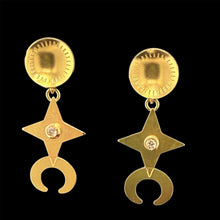 Load image into Gallery viewer, Sun, Moon and Morning Star Earrings
