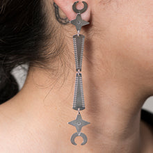 Load image into Gallery viewer, Shorter Bison Crescent and Morning Star Earring
