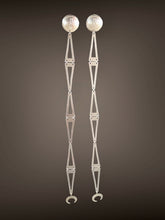 Load image into Gallery viewer, 8&quot; long single dangle with crescent Southern Plains earrings
