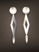 Load image into Gallery viewer, Short Southern Plains style earrings with triangle and small dangle
