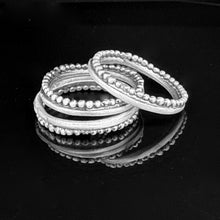 Load image into Gallery viewer, Beadwork inspired Silver Ring Size 7.75

