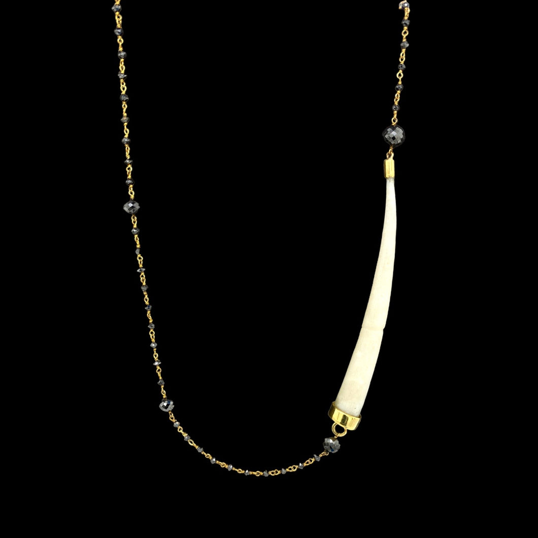 Dentalium Shell and Black Diamond Necklace