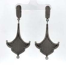 Load and play video in Gallery viewer, Oxidized Silver "Beaded" Earrings with Diamonds
