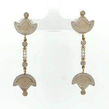 Load and play video in Gallery viewer, Elegant "Beaded" Floral Earrings with Diamonds
