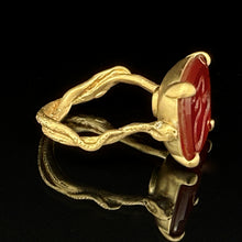Load image into Gallery viewer, Carnelian Serpent Cocktail Ring with Diamonds
