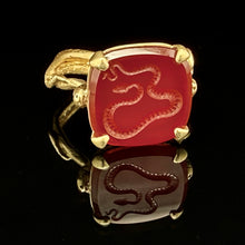 Load image into Gallery viewer, Carnelian Serpent Cocktail Ring with Diamonds
