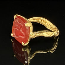 Load image into Gallery viewer, Carnelian Serpent Cocktail Ring with Diamonds
